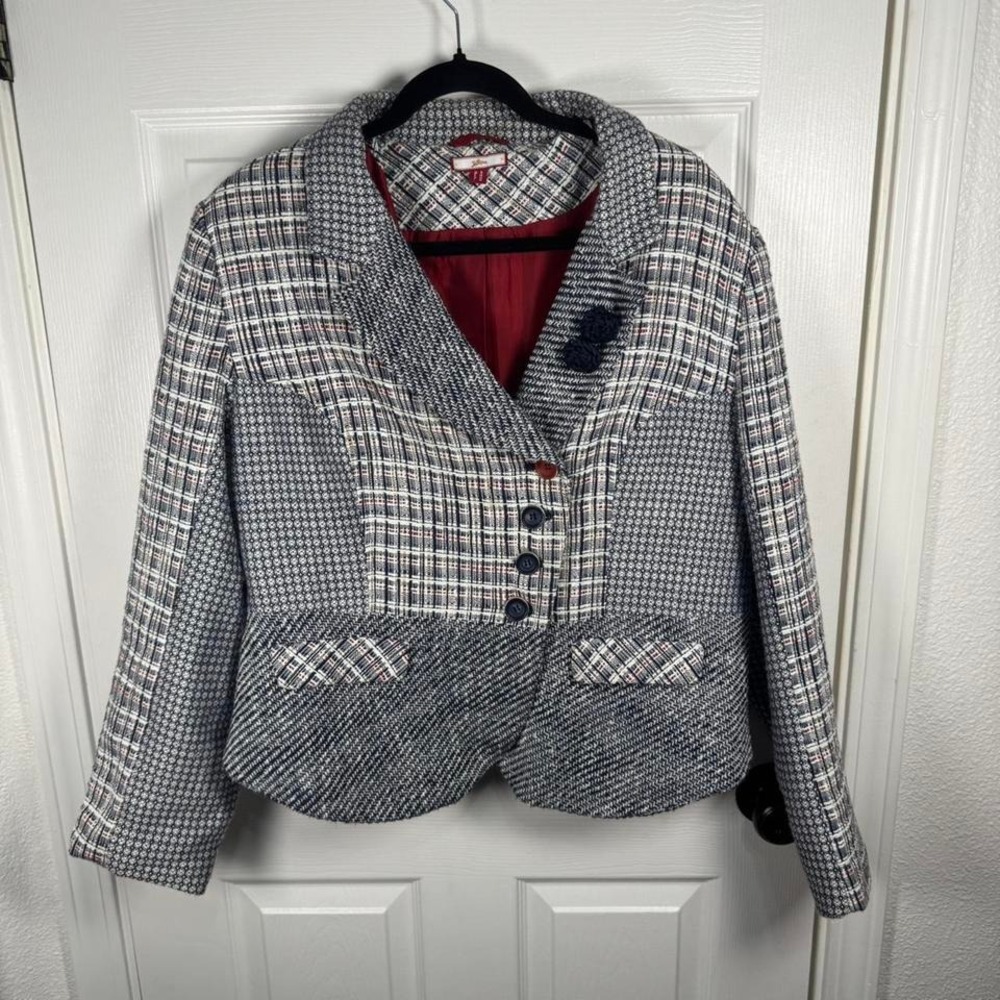 Blue and red plaid blazer from Joe Browns